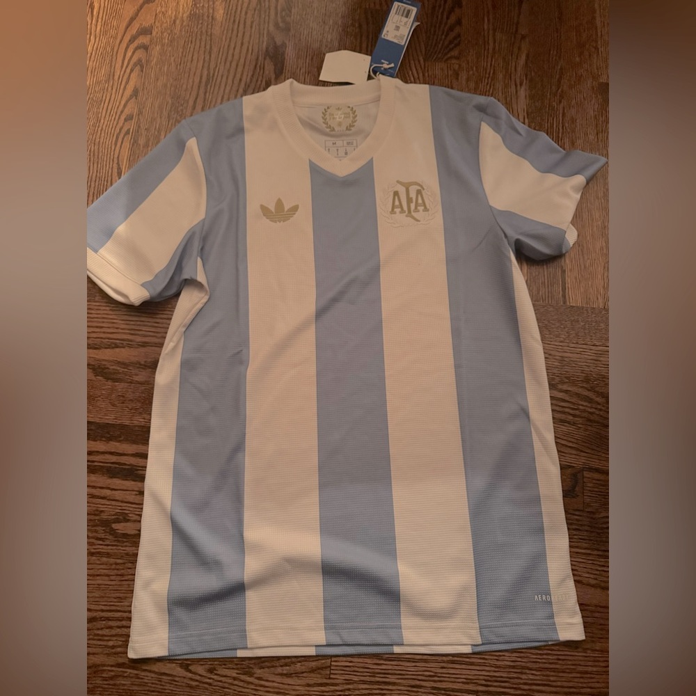 Adidas Argentina White and Blue Soccer Jersey